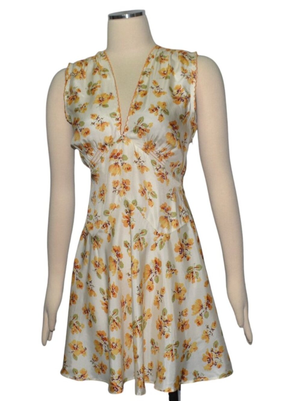 DOEN Dianne Dress In Amber Frolicking Floral Altered to Sleeveless S